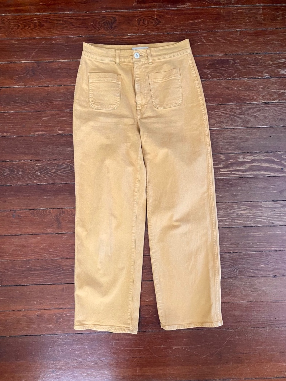 Madewell Emmett 2.0 Wide Leg‎ Crop Pants Women's Size 27 Yellow Patch Pocket